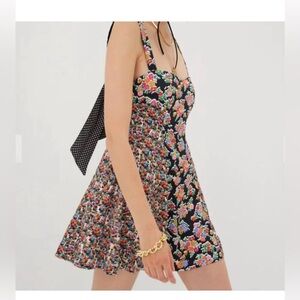 For Love And Lemons Black Floral Mini Dress